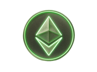 Ethereum Kryptow&auml;hrung Logo in Limetten-Neon bei Golisimo Casino Auszahlungen
