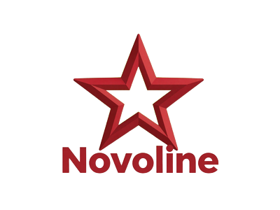 Novoline Novomatic Provider-Logo mit Sternsymbol f&uuml;r Online Slots bei Golisimo