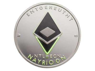 Ethereum Coin unter Limetten-Neonlicht bei Golisimo Krypto-Zahlungen